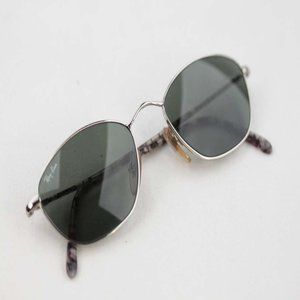 Authentic Vintage Ray-Ban / Bausch Lomb SUNGLASSES W2657 Silver metal g-15 green